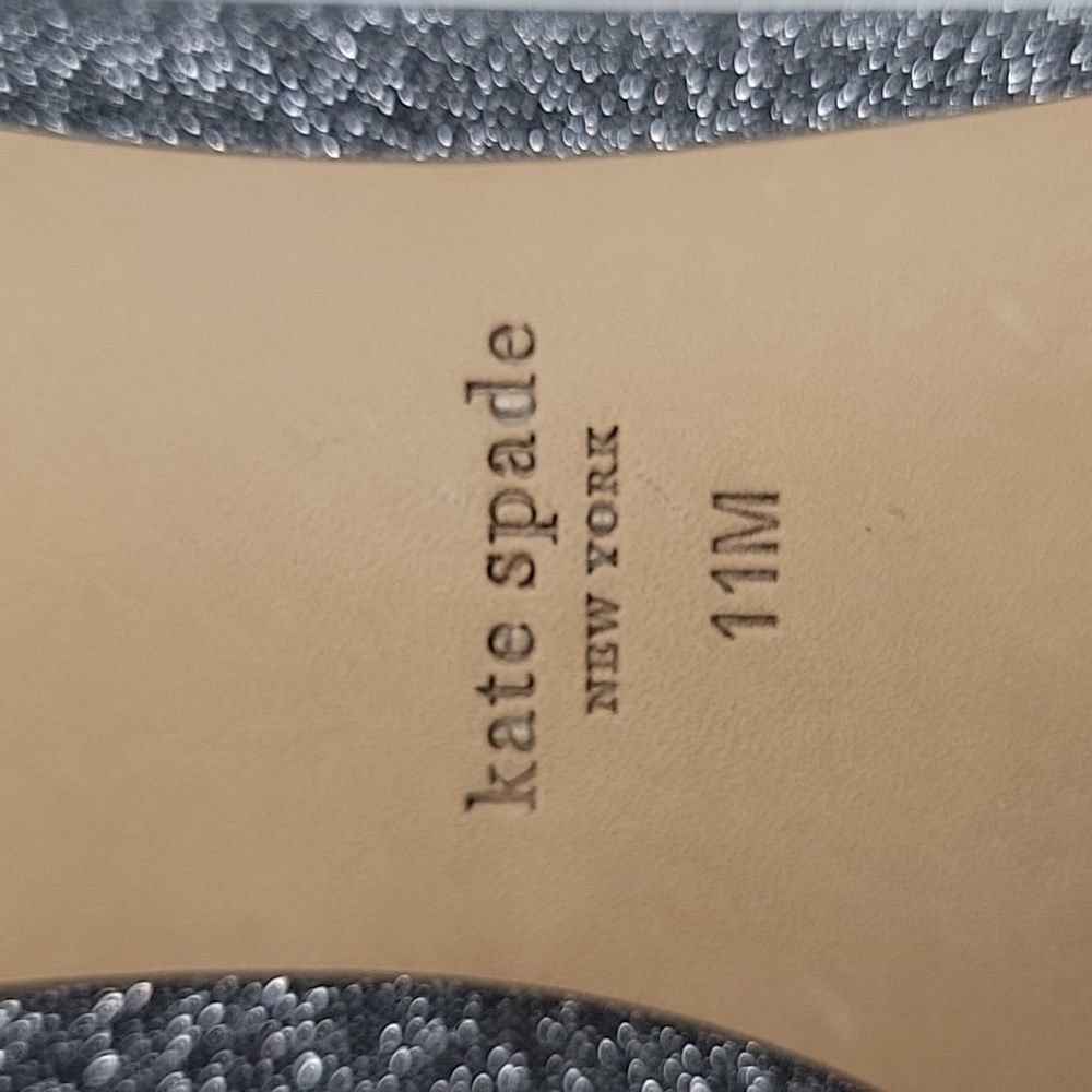 KATE SPADE NEW YORK Mallory Smoke Silver Mary Jane Sparkle Glam Party Flats 11 - Picture 12 of 12